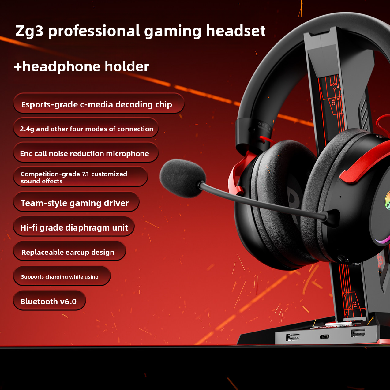 Zg3 E-Sports Gaming Headset – Pro Gaming Headphones with Mic 2026