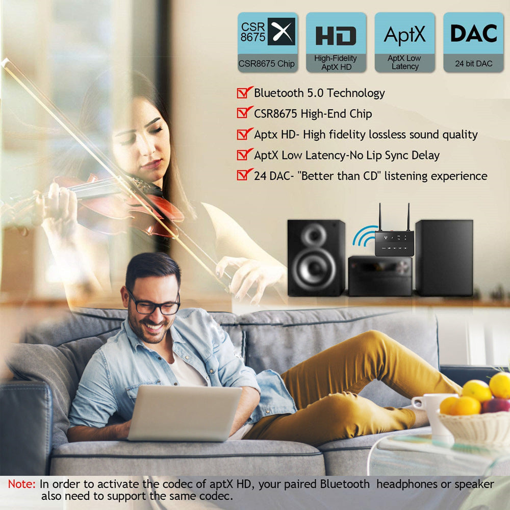 Bluetooth 5.4 Audio Transmitter Receiver – Hi-Fi Wireless Audio 2026